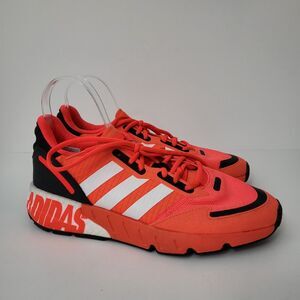 ADIDAS ZX 1K Boost Bold Logo Graphic Solar Red Sneakers Tennis Shoes Mens 8